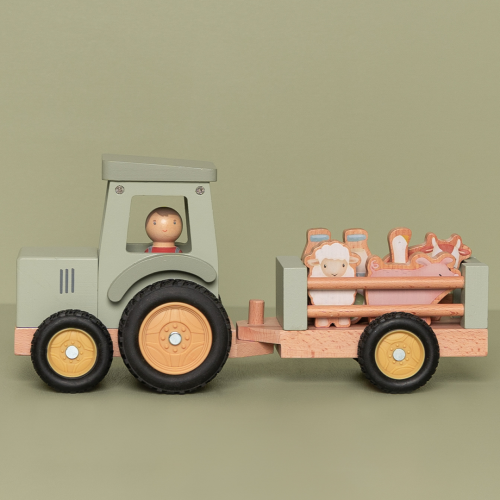 little dutch tractor met aanhangwagen