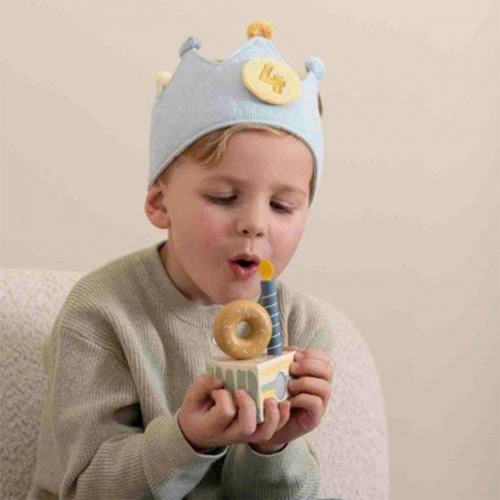 little dutch verjaardagskroon met cijfers - blauw