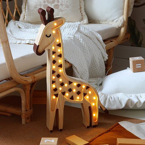 little lights lamp giraf - serengeti wood