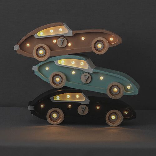 little lights lamp raceauto mini - retro blauw