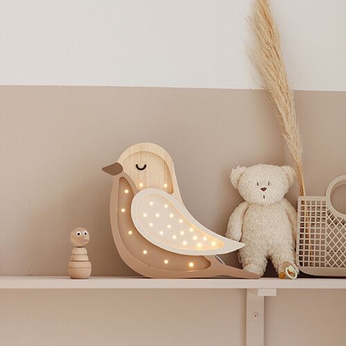little lights lamp vogel- mini  - bruin 