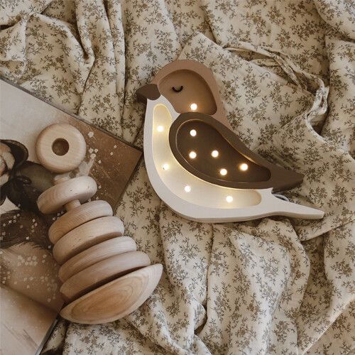 little lights lamp vogel- mini  - bruin 