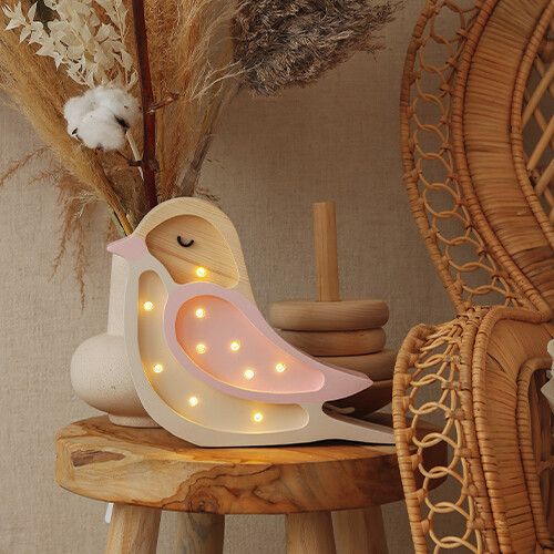 little lights lamp vogel - mini - roze 