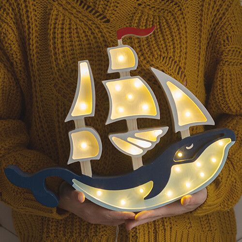 little lights lamp walvisboot - blauw