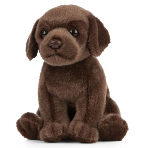living nature knuffel chocolade labrador puppy - 18 cm