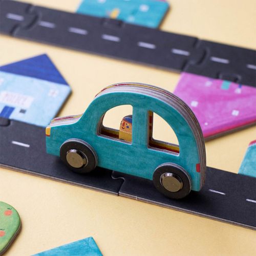 londji vloerpuzzel en spel autoweg - roads