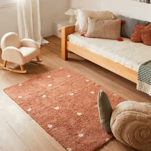 lorena canals vloerkleed mini dot - chestnut - 100x150 cm