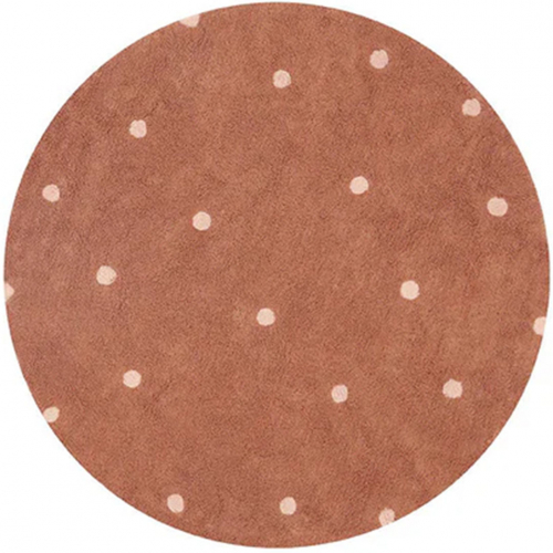 lorena canals vloerkleed rond stippen - chestnut - Ø140 cm