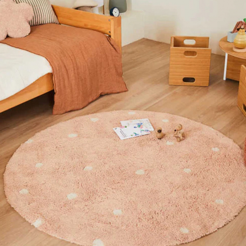 lorena canals vloerkleed rond stippen - rose - Ø140 cm