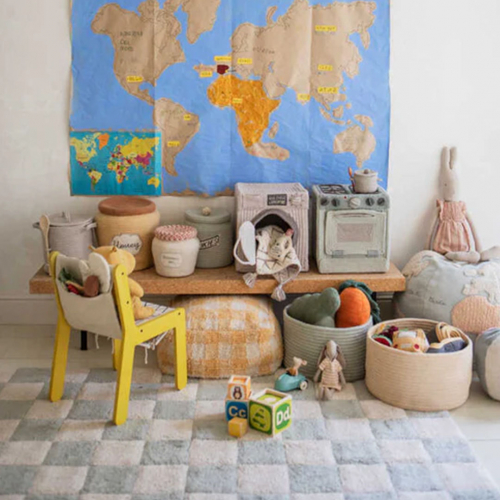 lorena canals vloerkleed tegels - blue sage - 120x160 cm