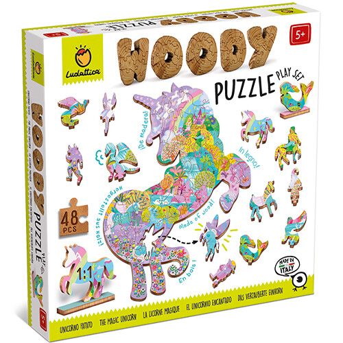 ludattica woody puzzel eenhoorn - 48st