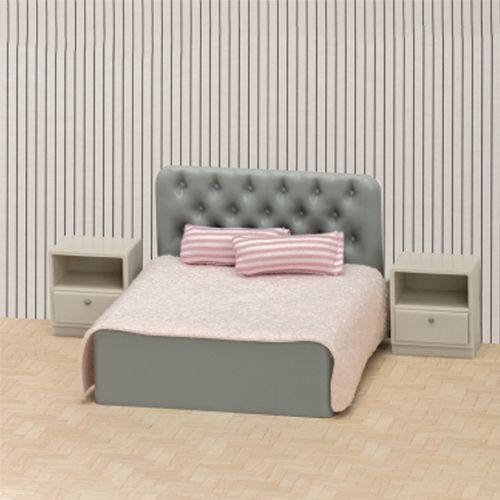 lundby poppenhuis slaapkamer - grijs-roze