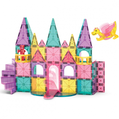 magna-tiles magnetische tegels castle deluxe met micromags - 48st
