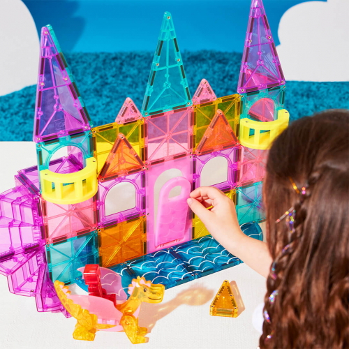 magna-tiles magnetische tegels castle deluxe met micromags - 48st