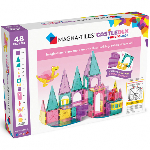 magna-tiles magnetische tegels castle deluxe met micromags - 48st