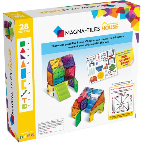 magna-tiles magnetische tegels clear colors - house - 28st 