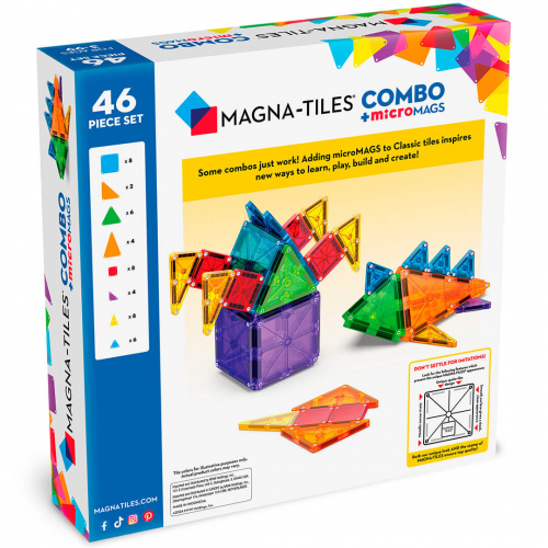magna-tiles magnetische tegels combo met micromags - 46st