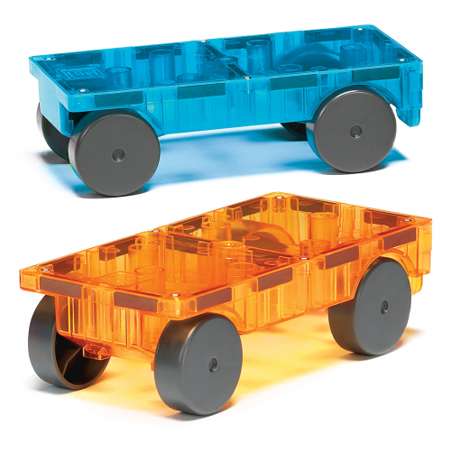 magna-tiles uitbreidingsset cars - oranje blauw - 2st 