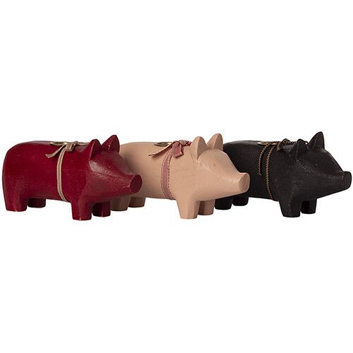 maileg kaarshouder varken - rood - 19 cm