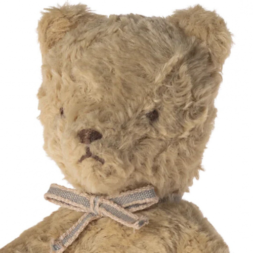 maileg knuffelbeer my first teddy met strik  - sand - 19 cm 