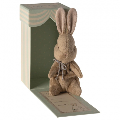 maileg knuffelkonijn my first bunny  - brown - 19 cm