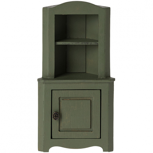 maileg armoire d'angle pour maison de poupée vert foncé - 15,5 cm