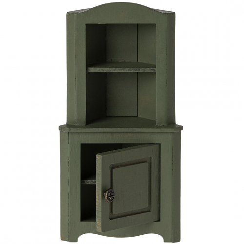 maileg armoire d'angle pour maison de poupée vert foncé - 15,5 cm