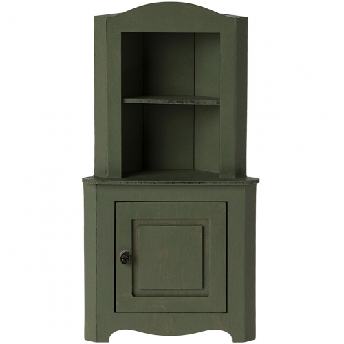 maileg armoire d'angle pour maison de poupée vert foncé - 23 cm