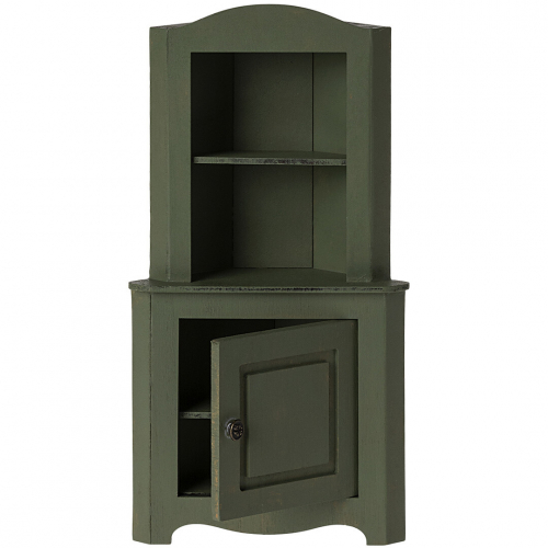 maileg armoire d'angle pour maison de poupée vert foncé - 23 cm