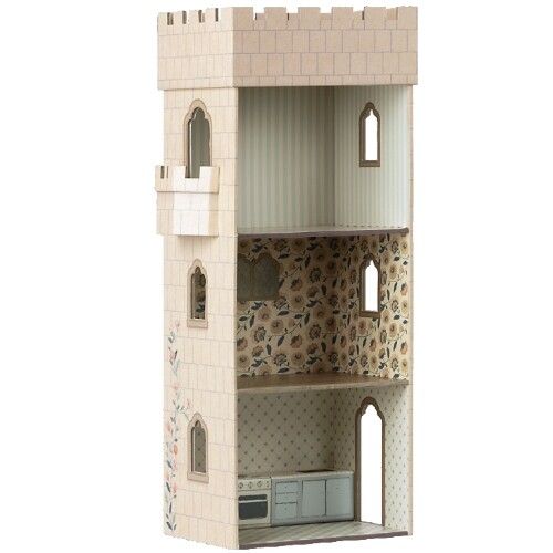 maileg poppenhuis kasteeltoren met keuken - 62 cm