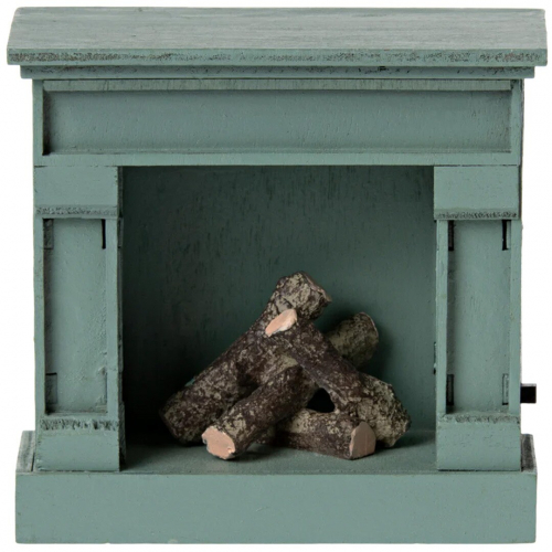 maileg poppenhuis open haard muis - blue