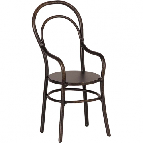maileg poppenhuis stoel vintage - antraciet - 13 cm