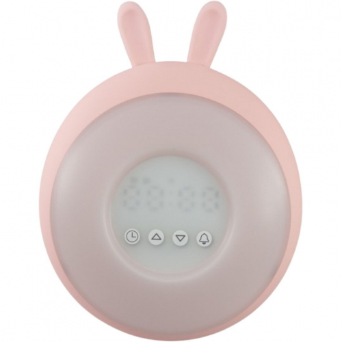 mary's wekker en rgb nachtlampje konijn - roze