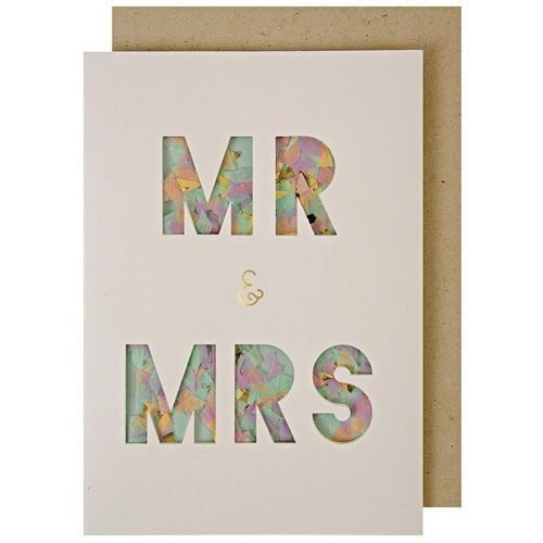 meri meri bruiloftskaart mr & mrs - confetti