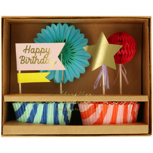 meri meri cupcake set happy birthday gestreept