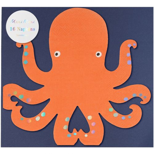 meri meri servetten octopus - 16st