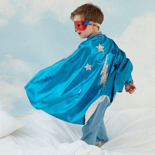 meri meri verkleedkleding superhero blauw - 3-6 jr 