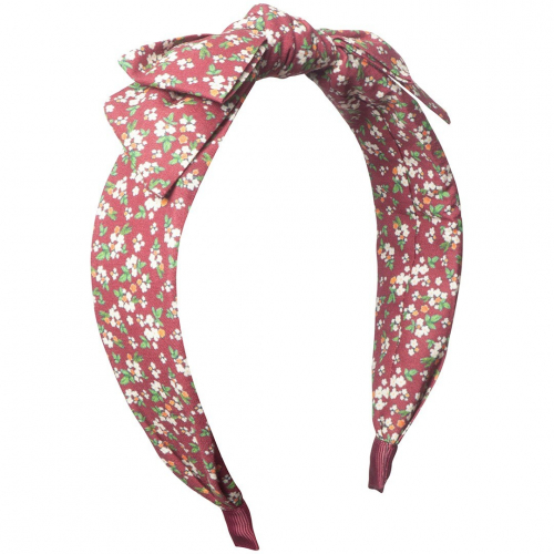 mimi & lula haarband floral edie bow alice - burgundy  