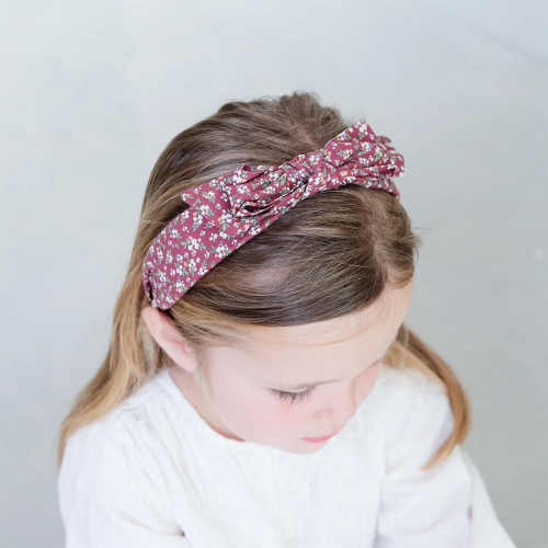 mimi & lula haarband floral edie bow alice - burgundy  