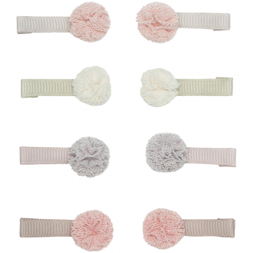 mimi & lula haarclipjes mini tulle pom pom - 8st 