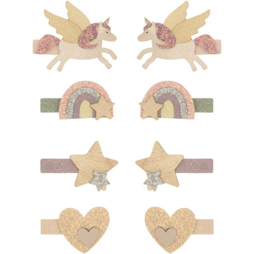 mimi & lula haarclipjes mini unicorn - bright multi - 8st 