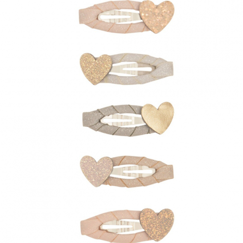 mimi & lula haarspeldjes mini teeny heart - pink multi - 5st 