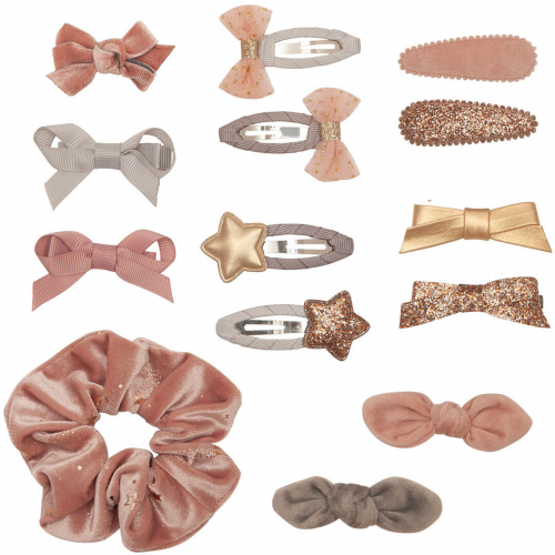 mimi & lula kerstsok haaraccessoires - pink - 14st