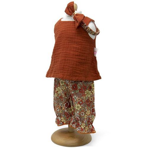 mini mommy poppenkleding + haarband - rood - 29-32 cm