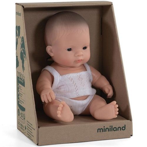 miniland babypop aziatisch met ondergoed jongen - 21 cm