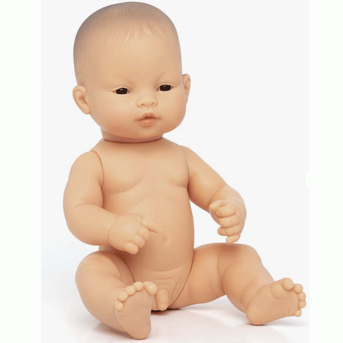 miniland babypop aziatisch met ondergoed -  jongen - 32 cm