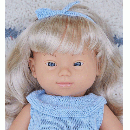 miniland babypop europees met het syndroom van Down - meisje  - 38 cm