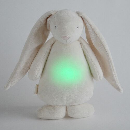 moonie knuffelkonijn met nachtlamp en geluid - cream - 28 cm