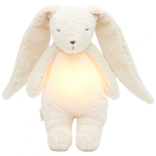 moonie knuffelkonijn met nachtlamp en geluid - polar natur - 28 cm