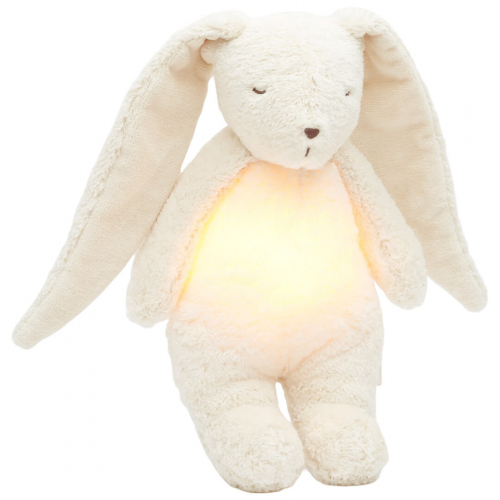 moonie knuffelkonijn met nachtlamp en geluid - polar natur - 28 cm